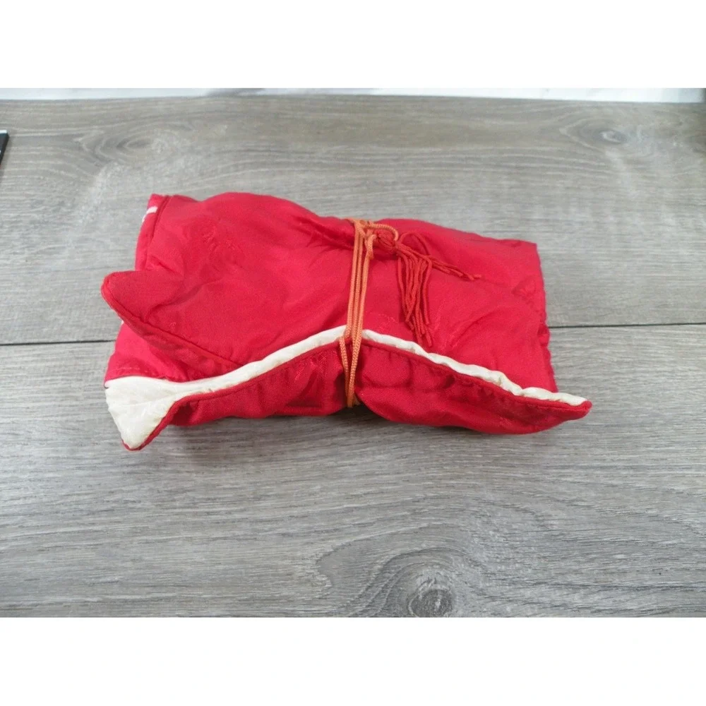 Vintage Silk Brocade Jewelry Roll Travel Organizer Case Red Floral Pouch